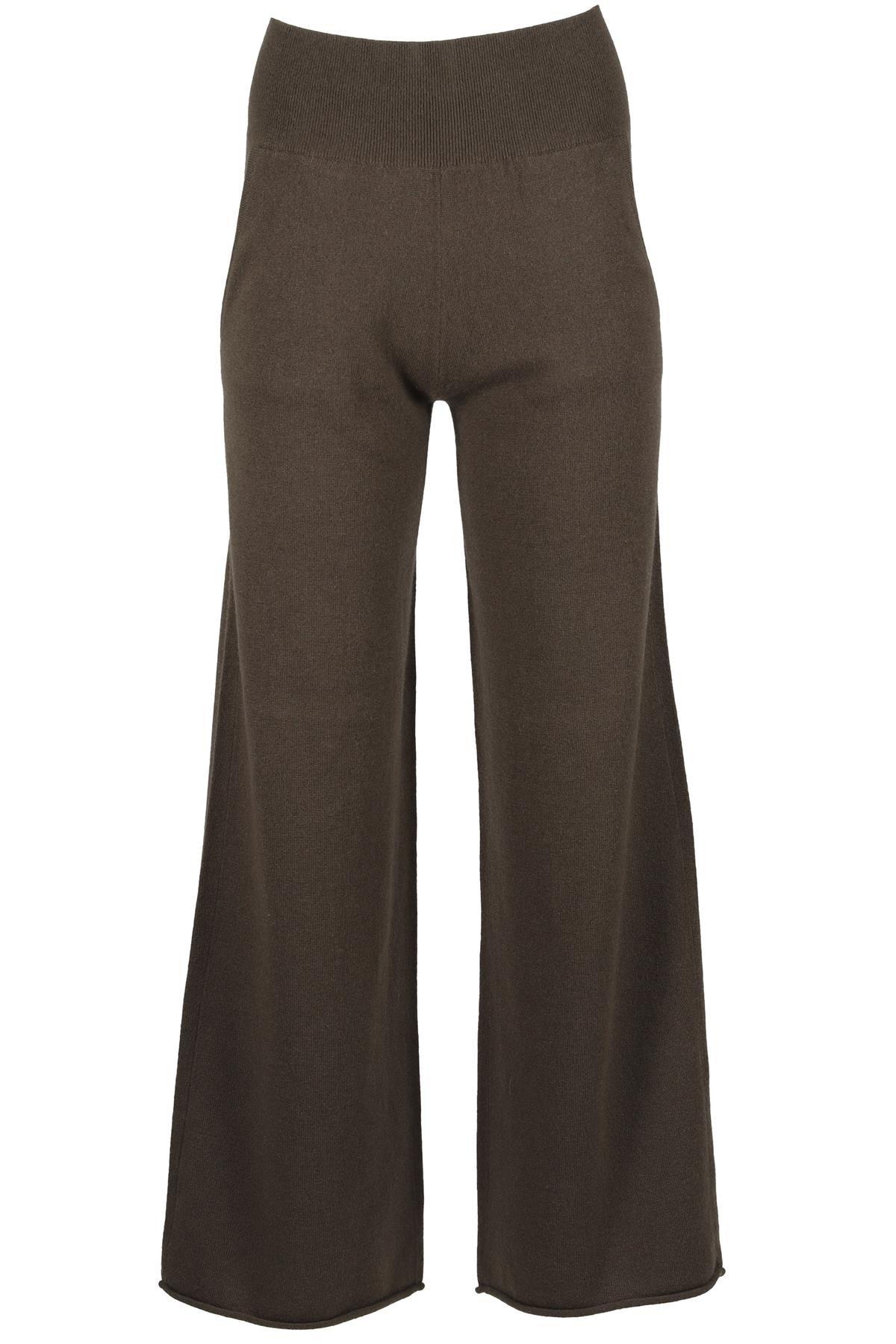 NAKED CASHMERE GREEN CASHMERE WIDE LEG PANTS XSMALL
