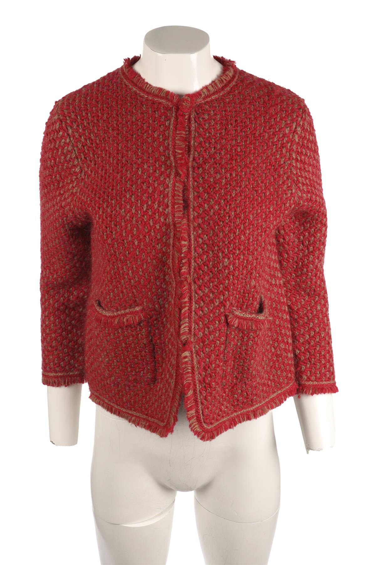 CH CAROLINA HERRARA RED WOOL JACKET MEDIUM