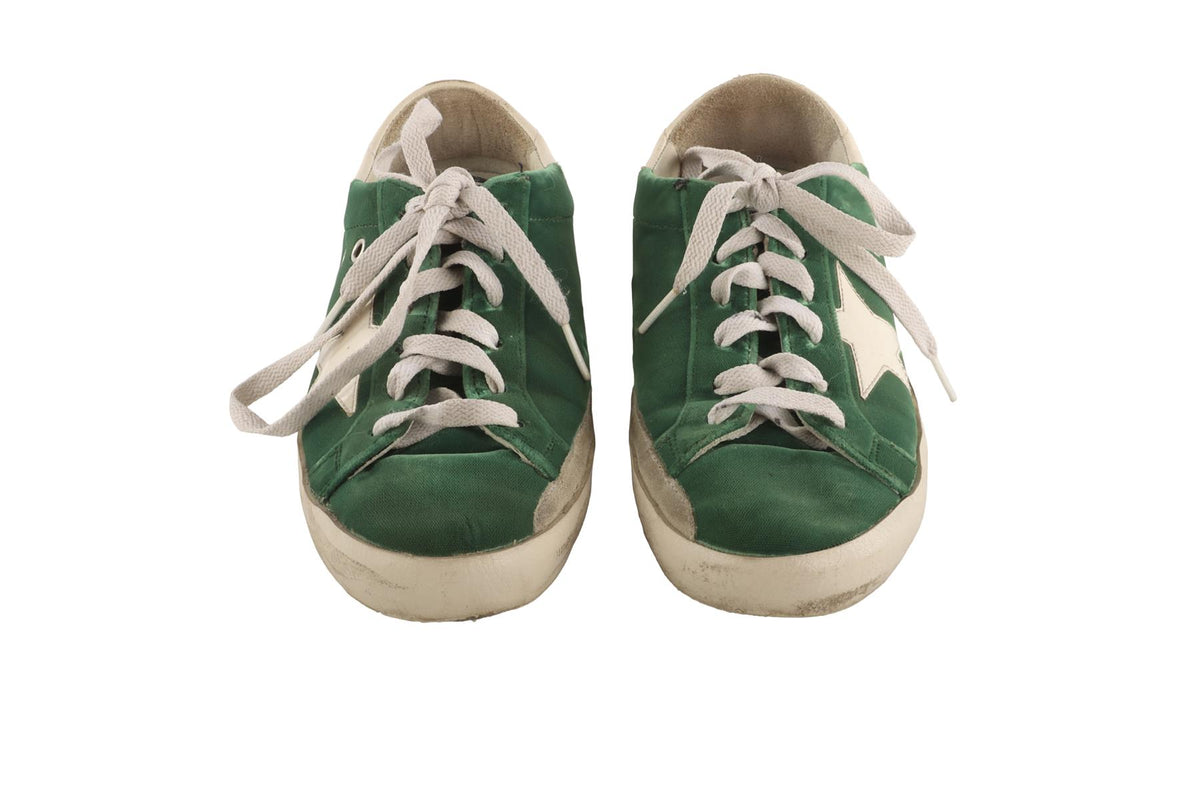 GOLDEN GOOSE DELUXE BRAND GREEN SUPERSTAR VELVET SNEAKERS EU 37 UK 4 US 7