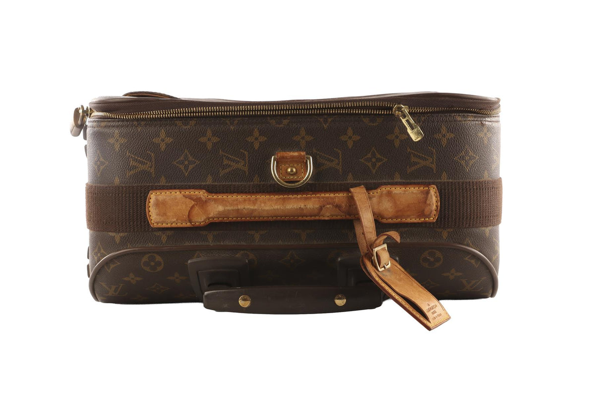 LOUIS VUITTON BROWN 2001 PEGASE 60 MONOGRAM COATED CANVAS SUITCASE