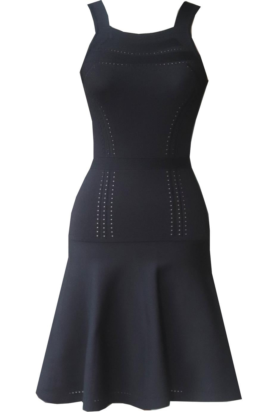 CUSHNIE ET OCHS PANELED STRETCH KNIT MINI DRESS XSMALL