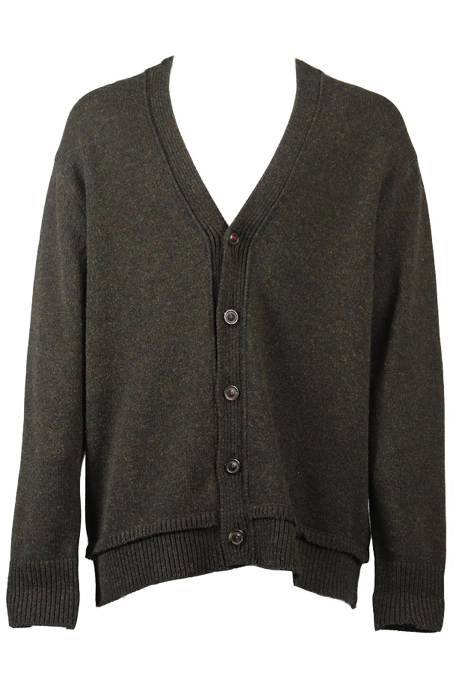 MAISON MARGIELA MEN'S WOOL BLEND CARDIGAN SMALL