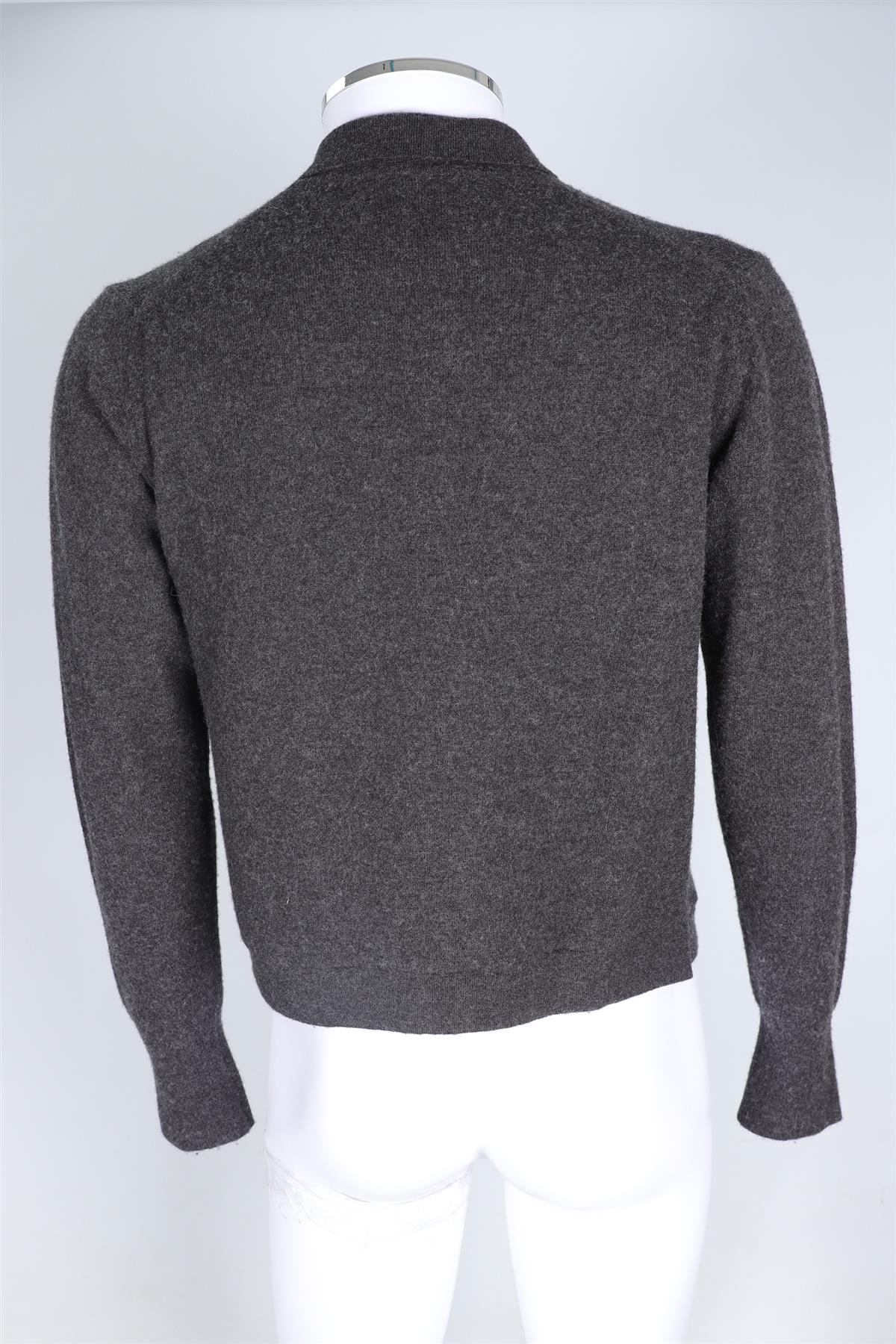 OFFICINE GENERALE GREY MEN'S WOOL CARDIGAN MEDIUM