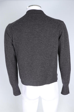 OFFICINE GENERALE GREY MEN'S WOOL CARDIGAN MEDIUM