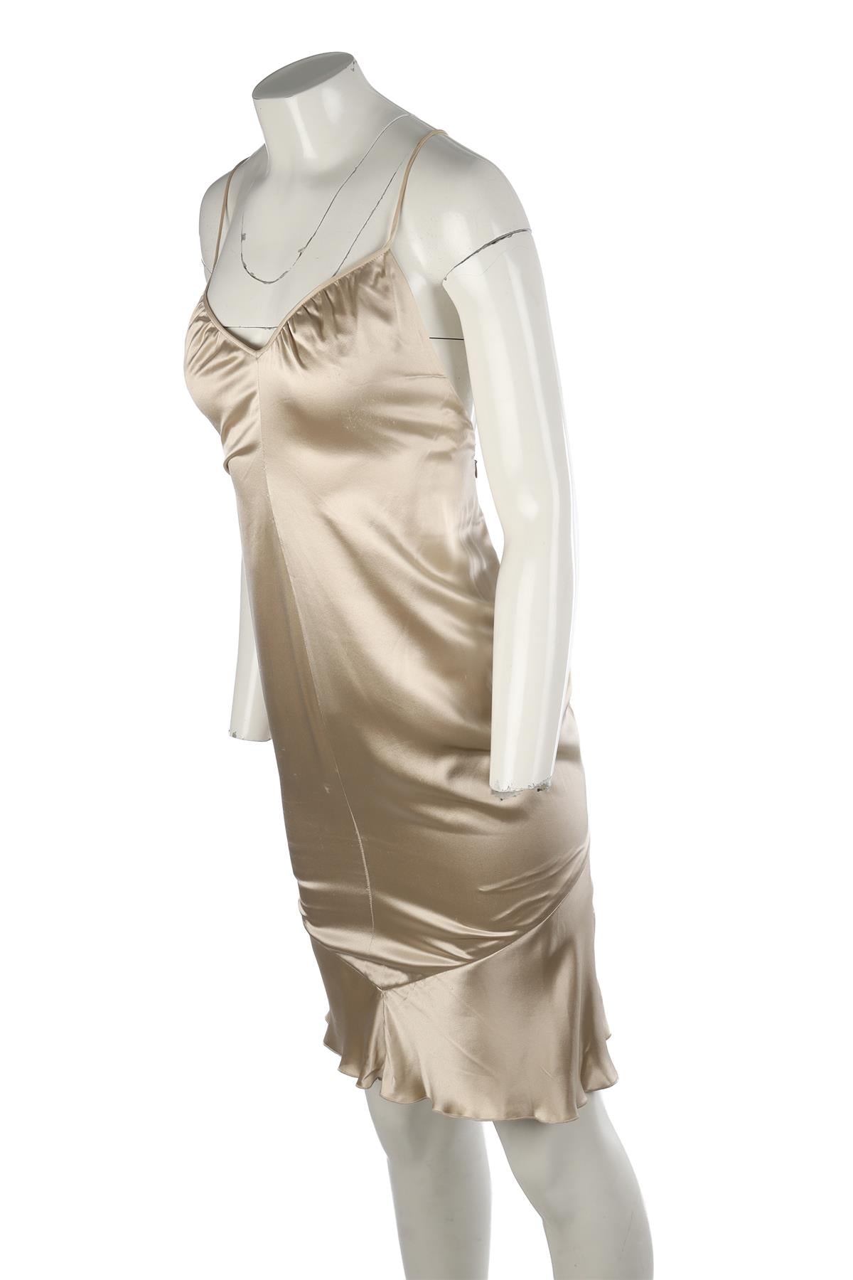 VALENTINO GOLD VINTAGE SILK MINI DRESS US 6 UK 10 FR 38