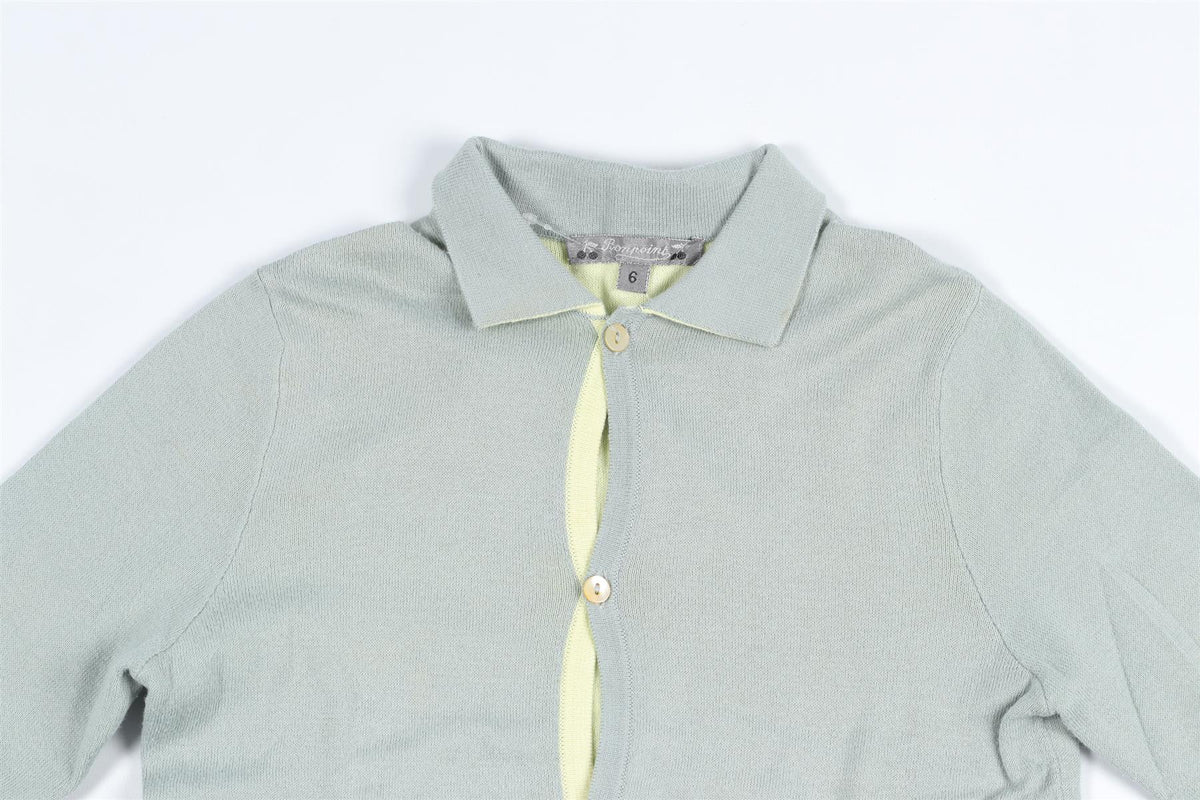 BONPOINT GREEN KIDS BOYS CARDIGAN 6 YEARS