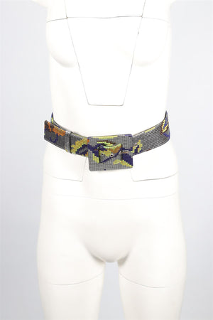 MAISON RABIH KAYROUZ SILVER FABRIC WAIST BELT