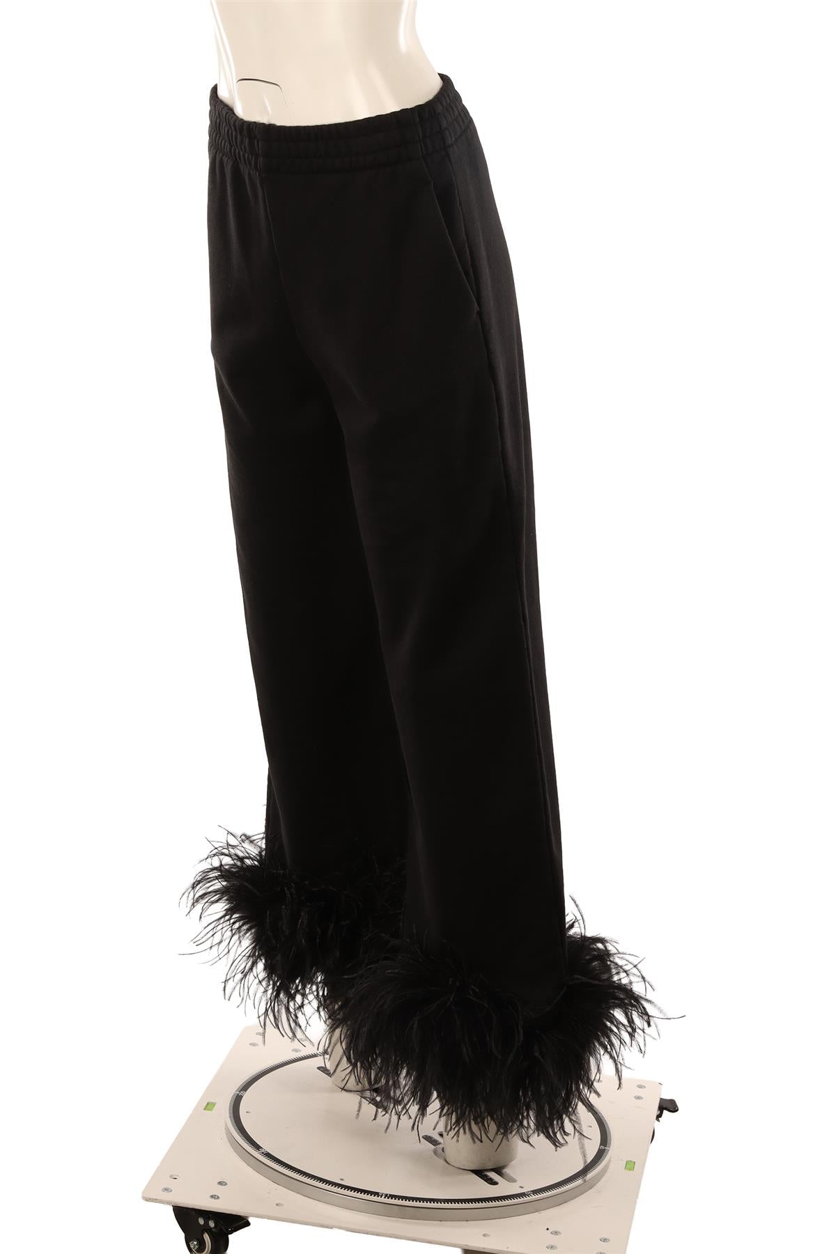 PRADA BLACK COTTON STRAIGHT LEG PANTS SMALL