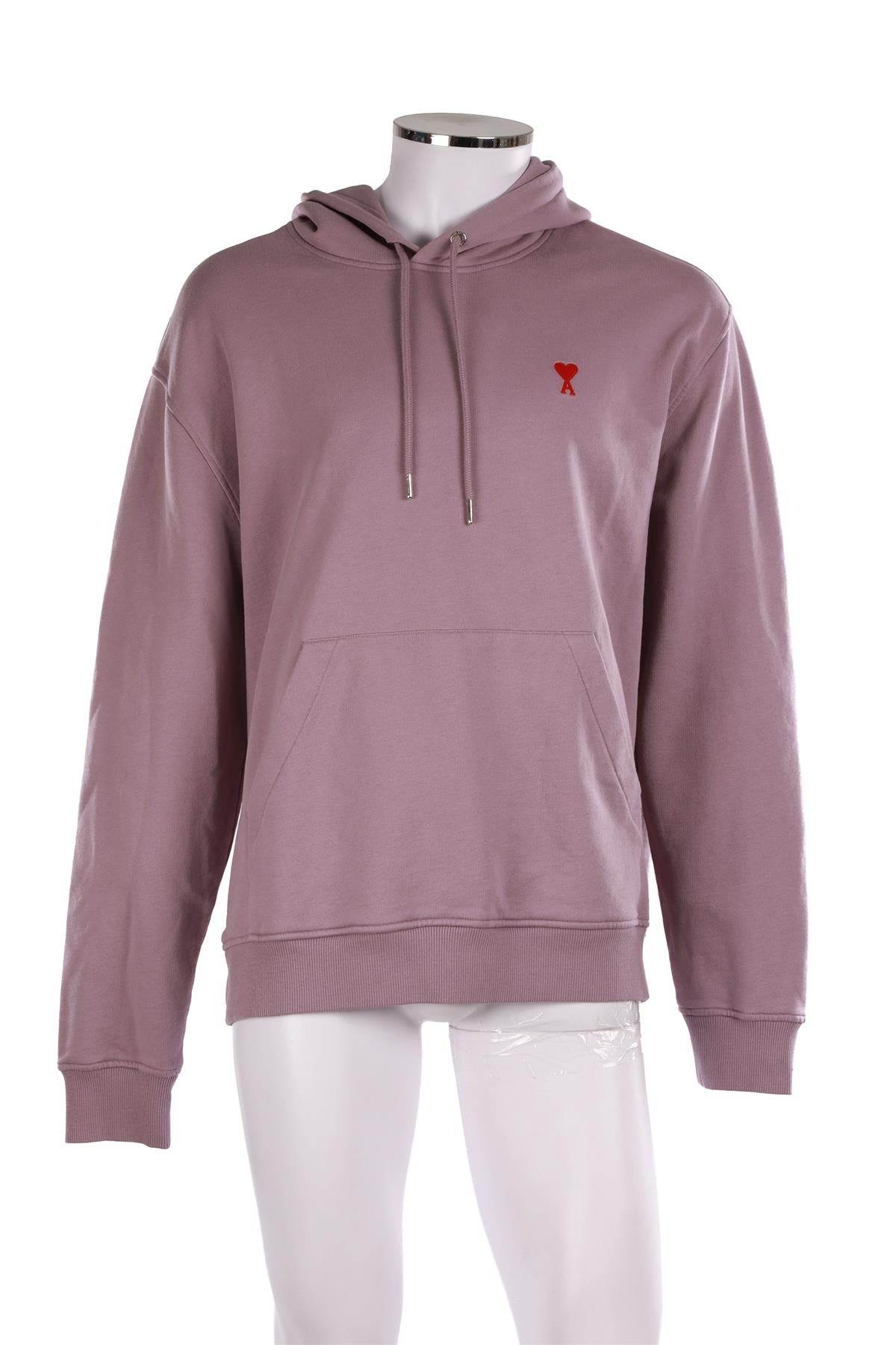 AMI PARIS PURPLE MEN'S COTTON HOODIE XXLARGE