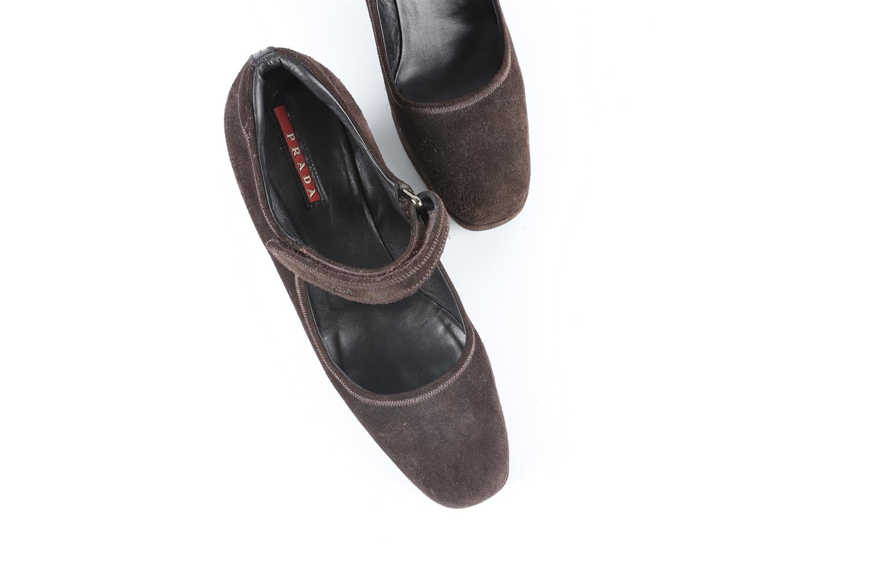 PRADA SPORT BROWN SUEDE WEDGE PUMPS EU 37.5 UK 4.5 US 7.5