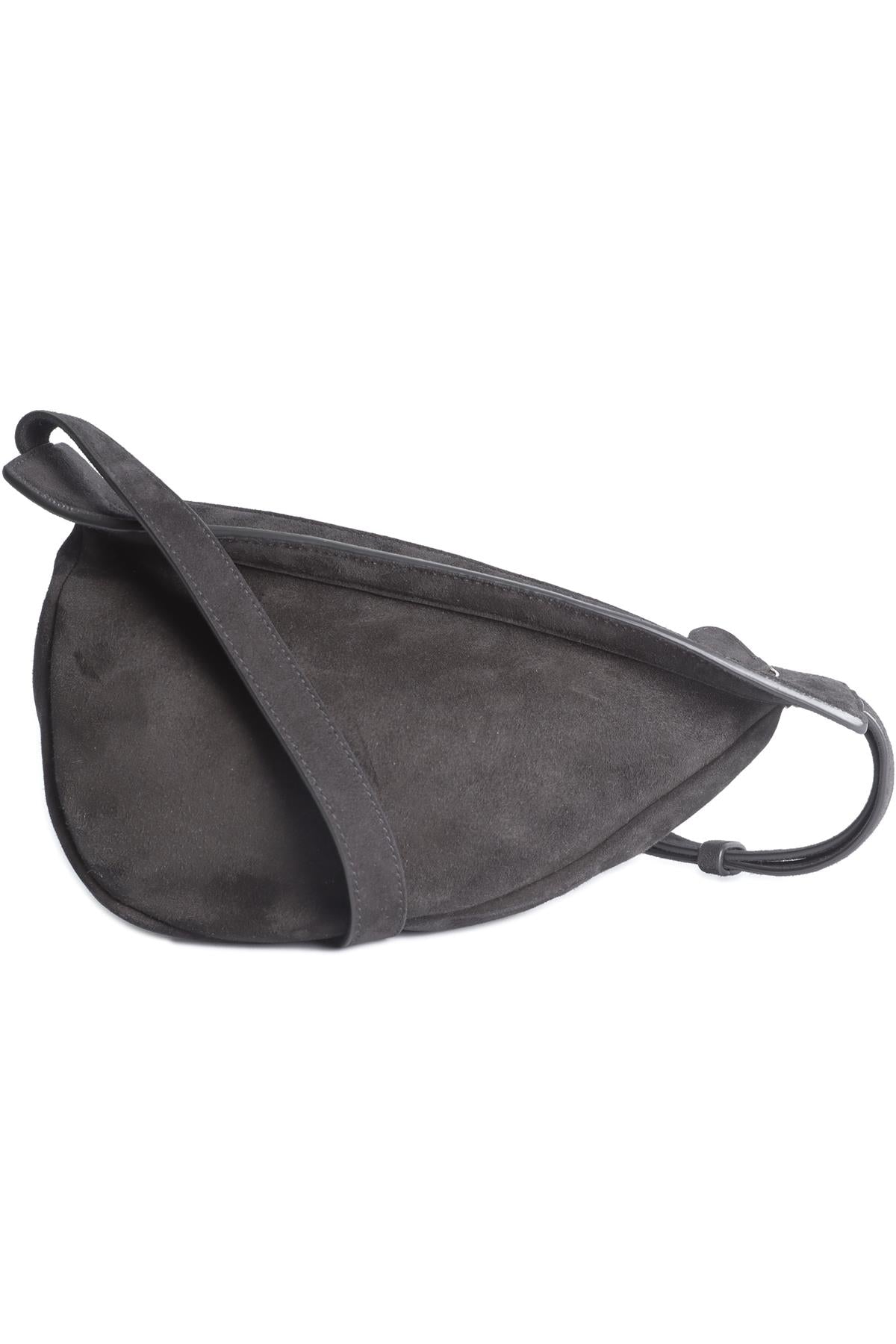 THE ROW BLACK SLOUCHY BANANA SMALL SUEDE SHOULDER BAG