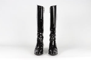 L.K.BENNETT BLACK PATENT LEATHER KNEE HIGH BOOTS EU 39 UK 6 US 9