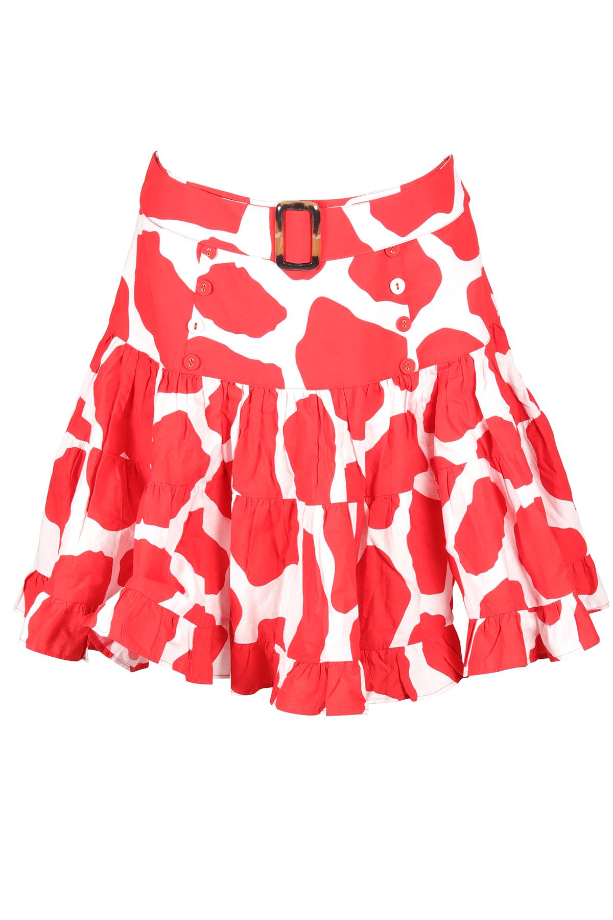 ALEXANDRA MIRO RED COTTON MINI SKIRT SMALL