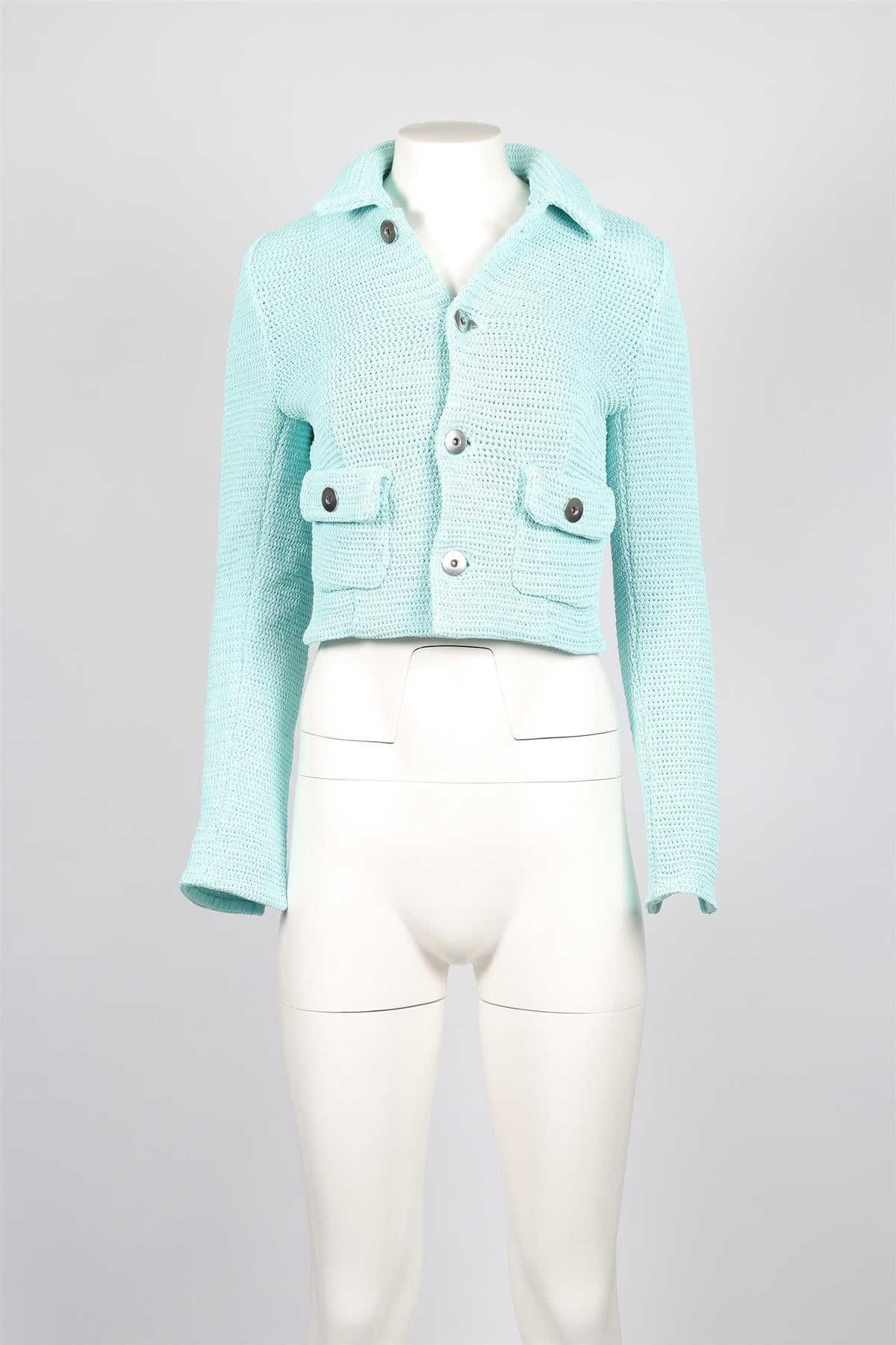 BOTTEGA VENETA BLUE COTTON BLEND JACKET IT 40 UK 8
