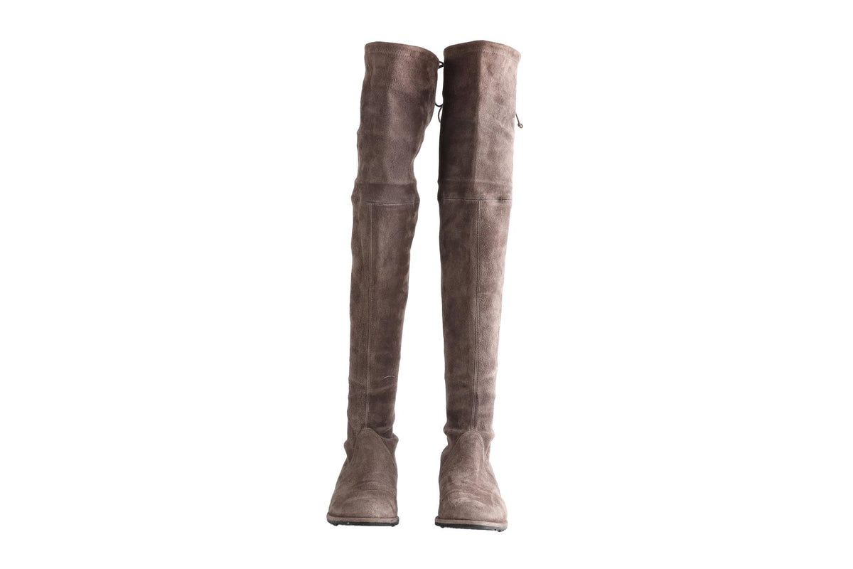 STUART WEITZMAN GREY LOWLAND SUEDE OVER THE KNEE BOOTS US 8.5 UK 5.5 EU 38.5
