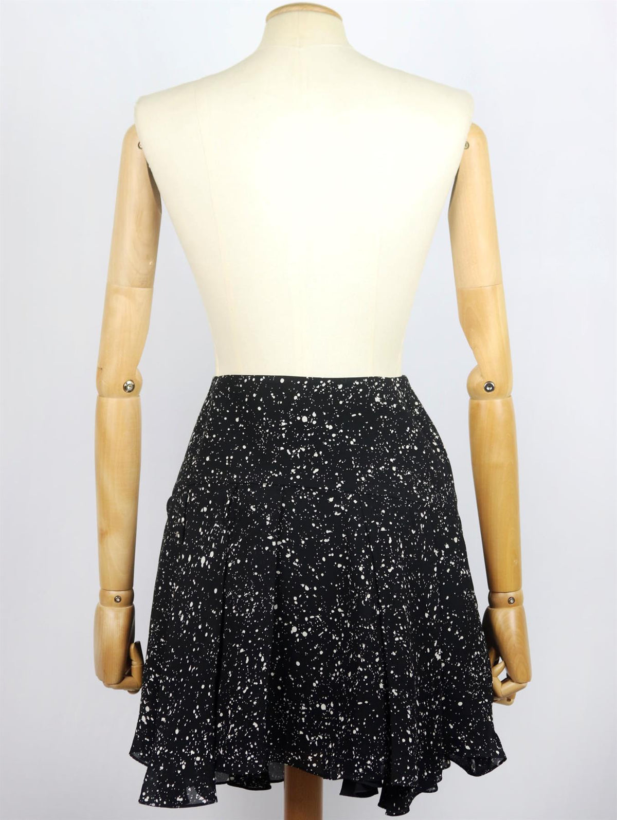SAINT LAURENT PRINTED PLEATED CREPE MINI SKIRT FR 36 UK 8