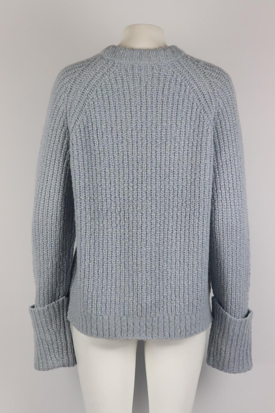 FRAME RIBBED WOOL AND ALPACA BLEND SWEATER MEDIUM