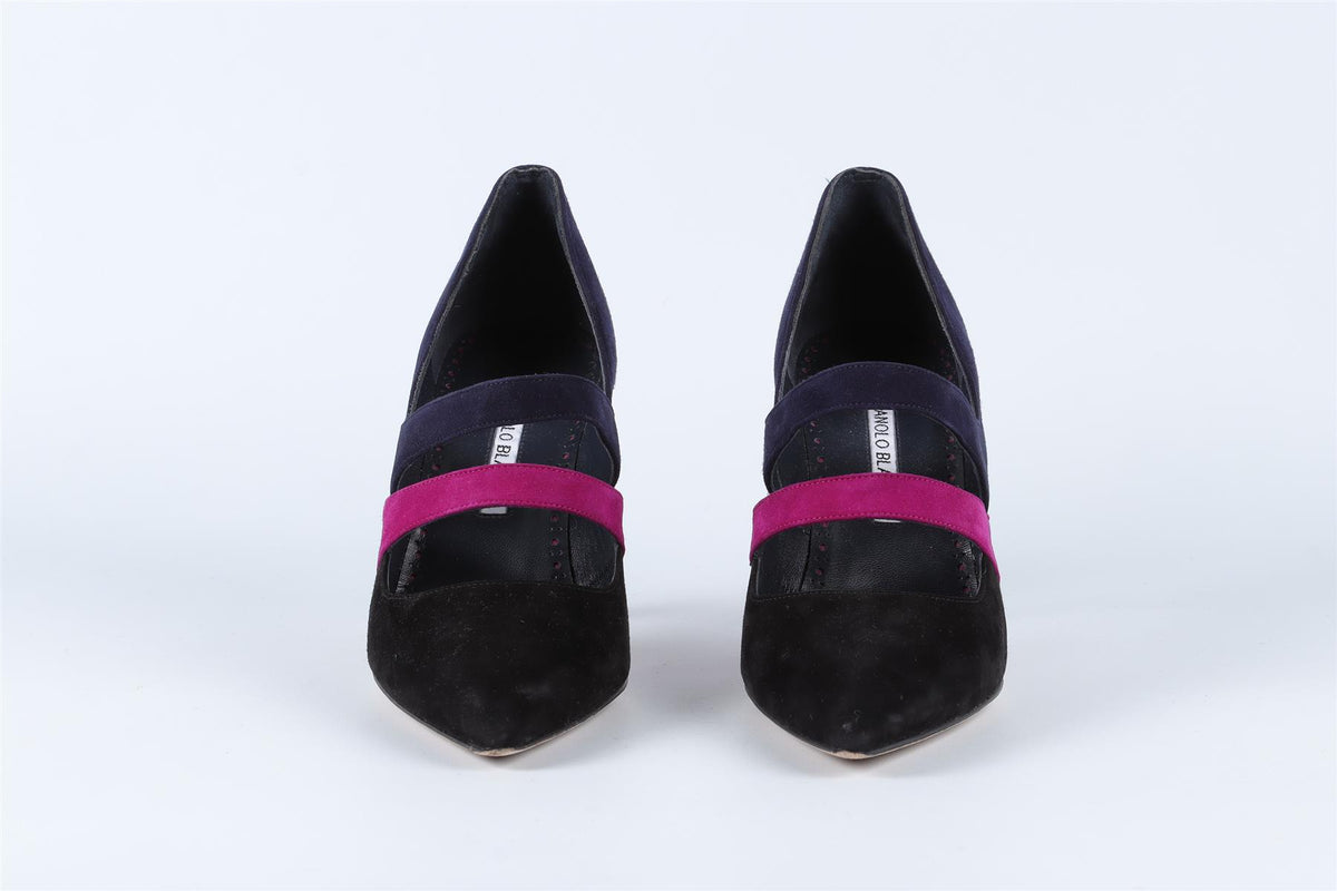 MANOLO BLAHNIK BLACK SUEDE PUMPS EU 38 UK 5 US 8