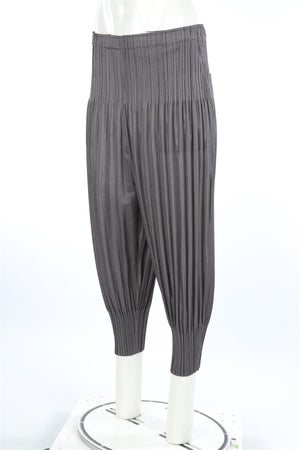 PLEATS PLEASE ISSEY MIYAKE GREY TAPERED PANTS JP 4 UK 12