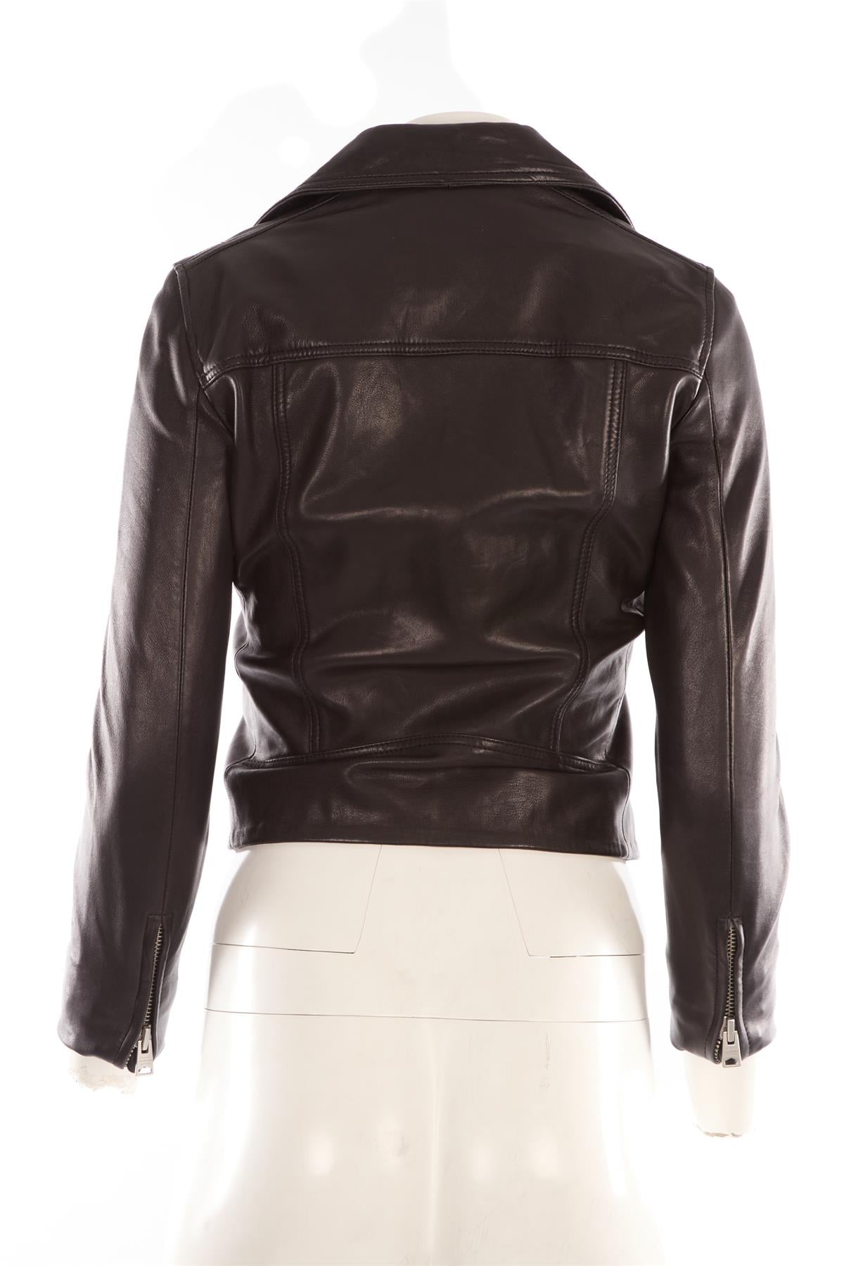 ALL SAINTS BLACK LEATHER JACKET UK 8