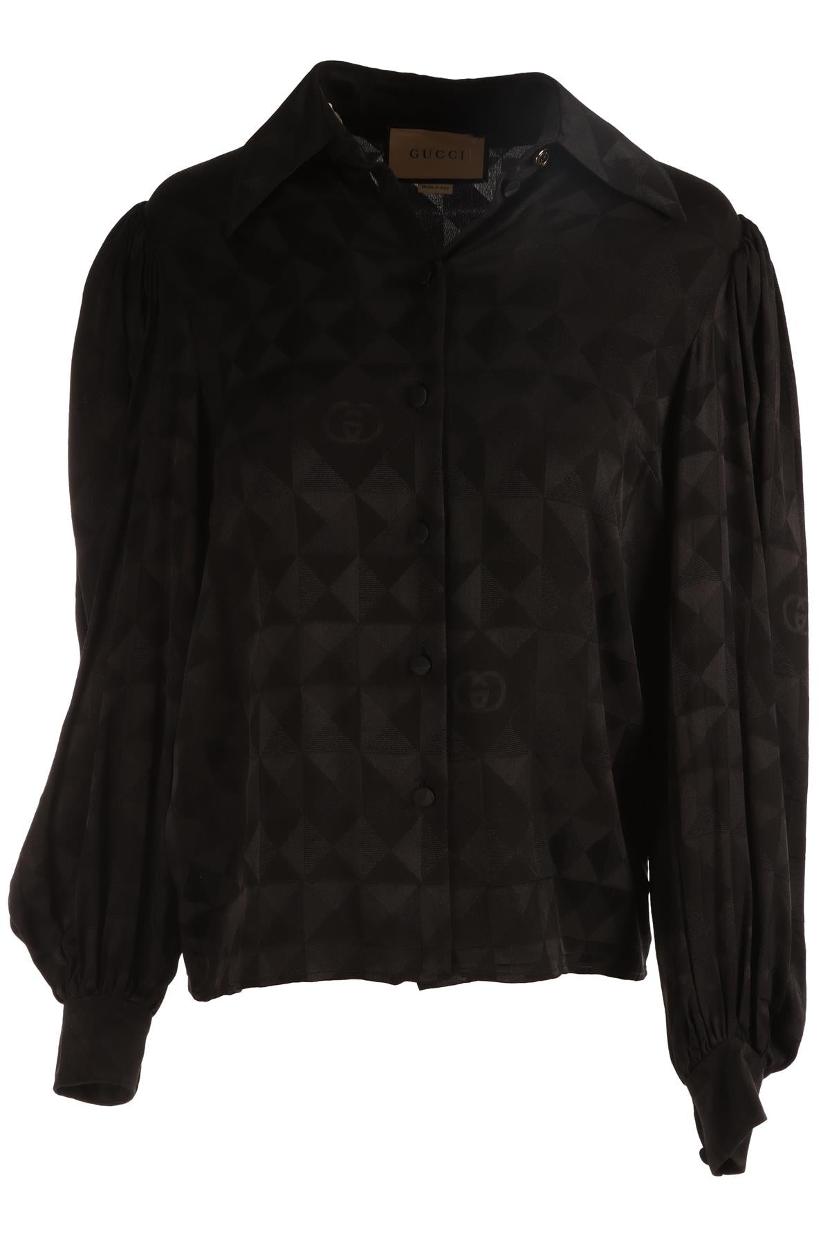 GUCCI BLACK SILK SHIRT IT 38 UK 6