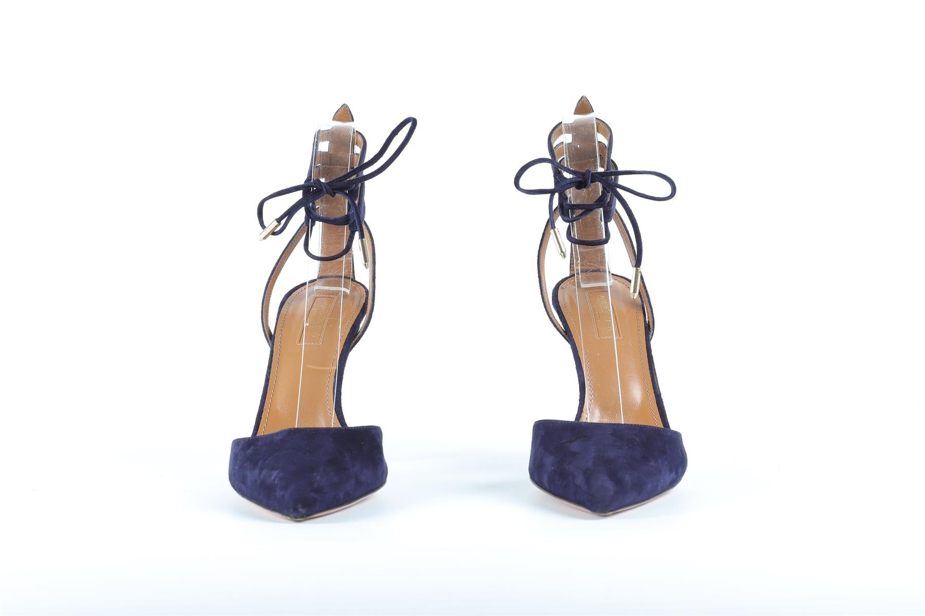 AQUAZZURA BLUE SUEDE PUMPS EU 37.5 UK 4.5 US 7.5