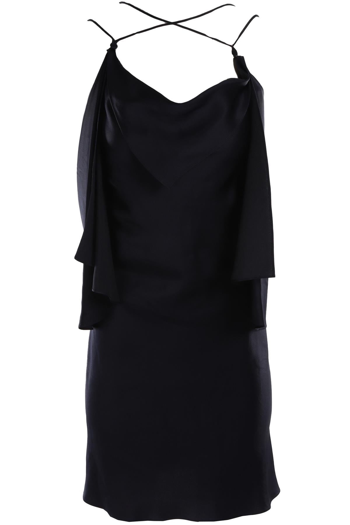 CELINE NAVY VINTAGE SILK MIDI DRESS FR 36 UK 8
