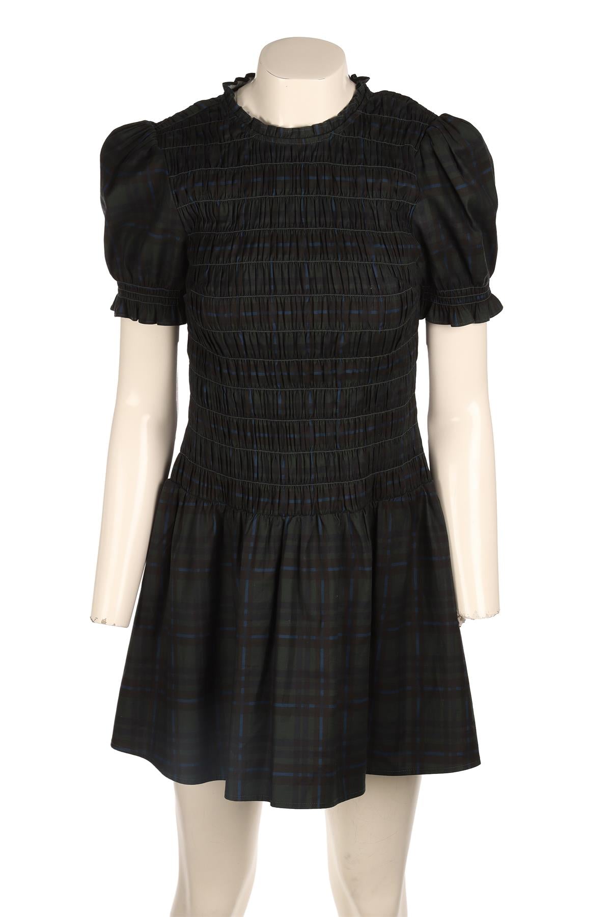 REFORMATION GREEN COTTON MINI DRESS UK 8