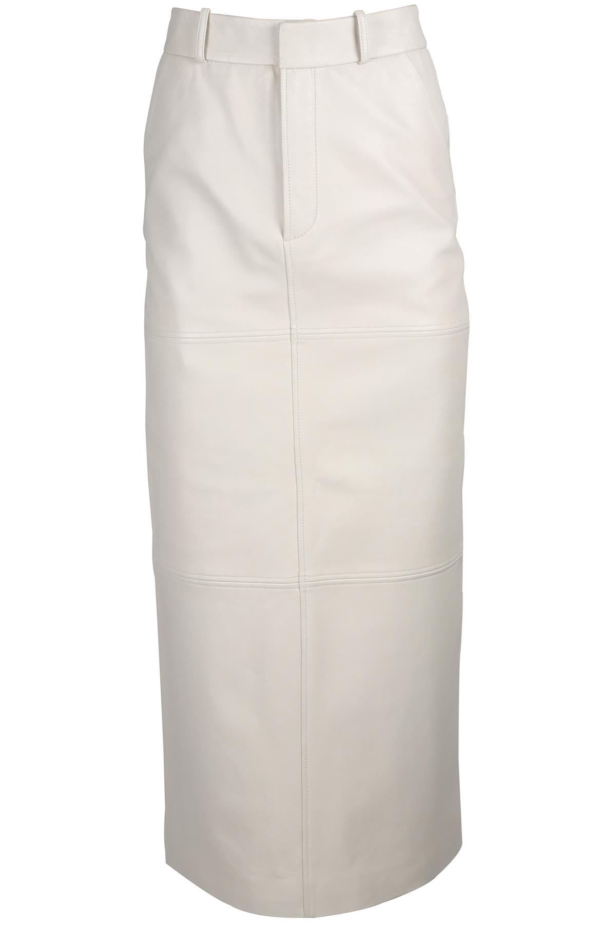 REFORMATION + VEDA ECRU LEATHER MAXI SKIRT US 2 UK 6
