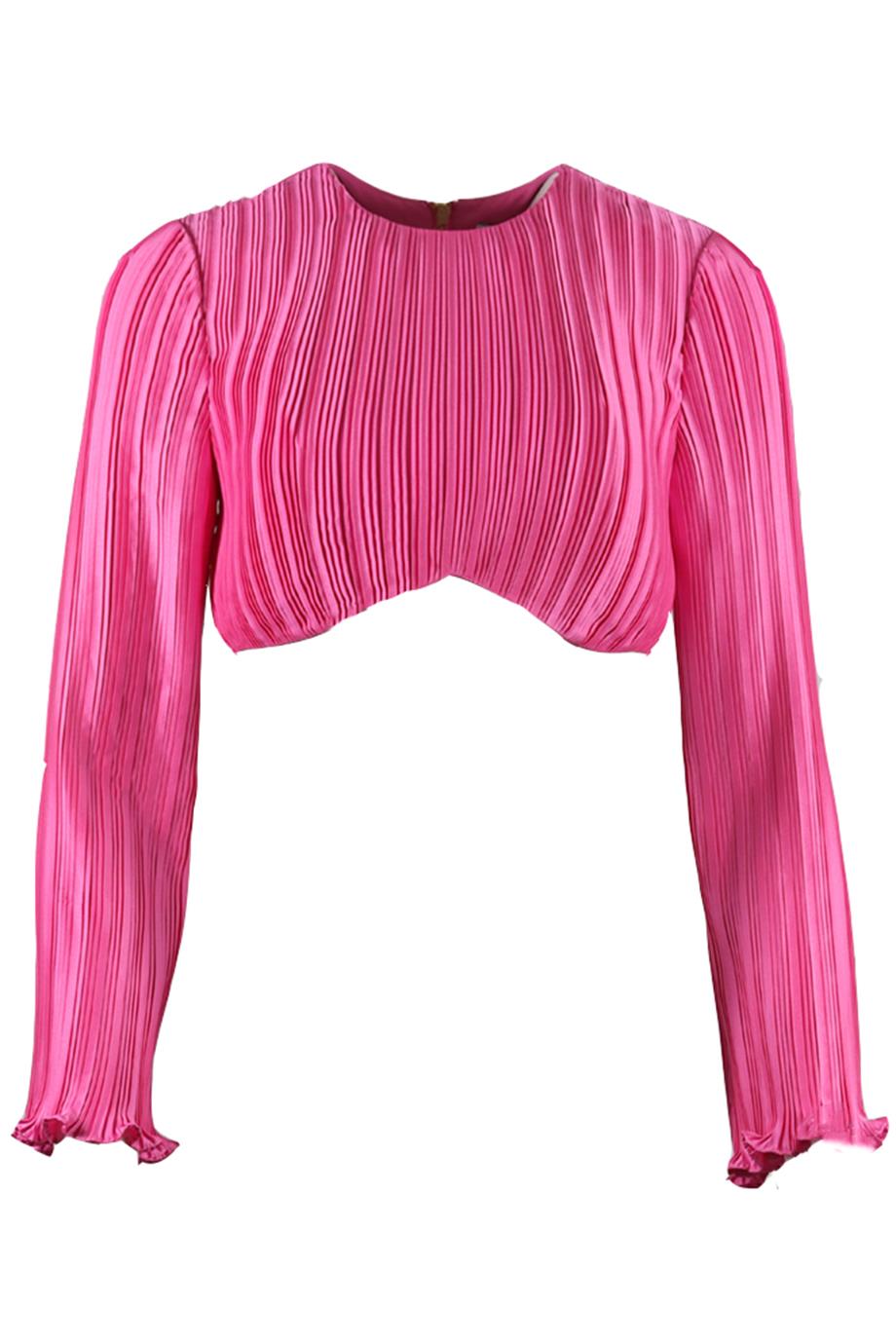 AIIFOS PLEATED SATIN TOP XSMALL