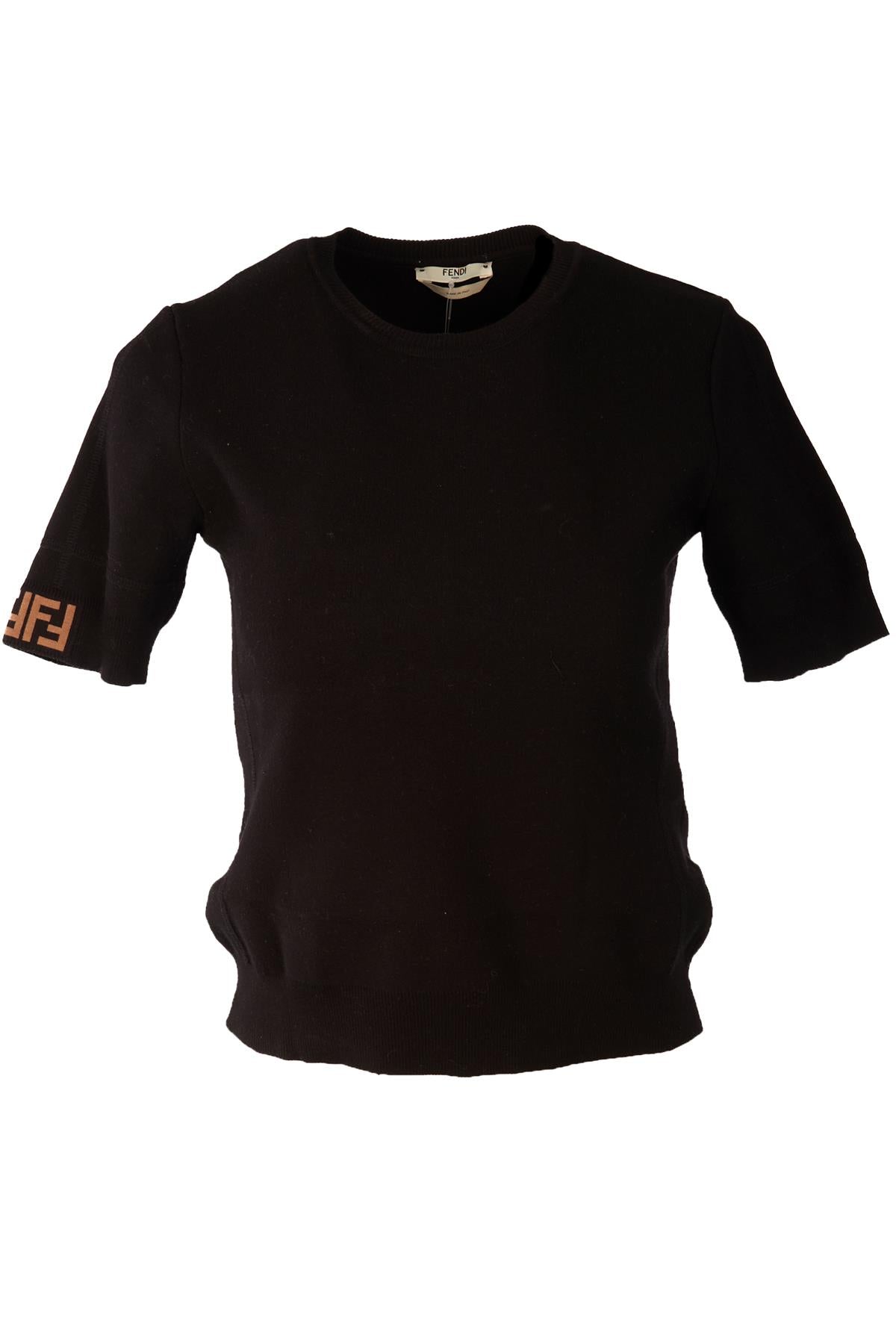 FENDI BLACK KNIT TOP IT 38 UK 6
