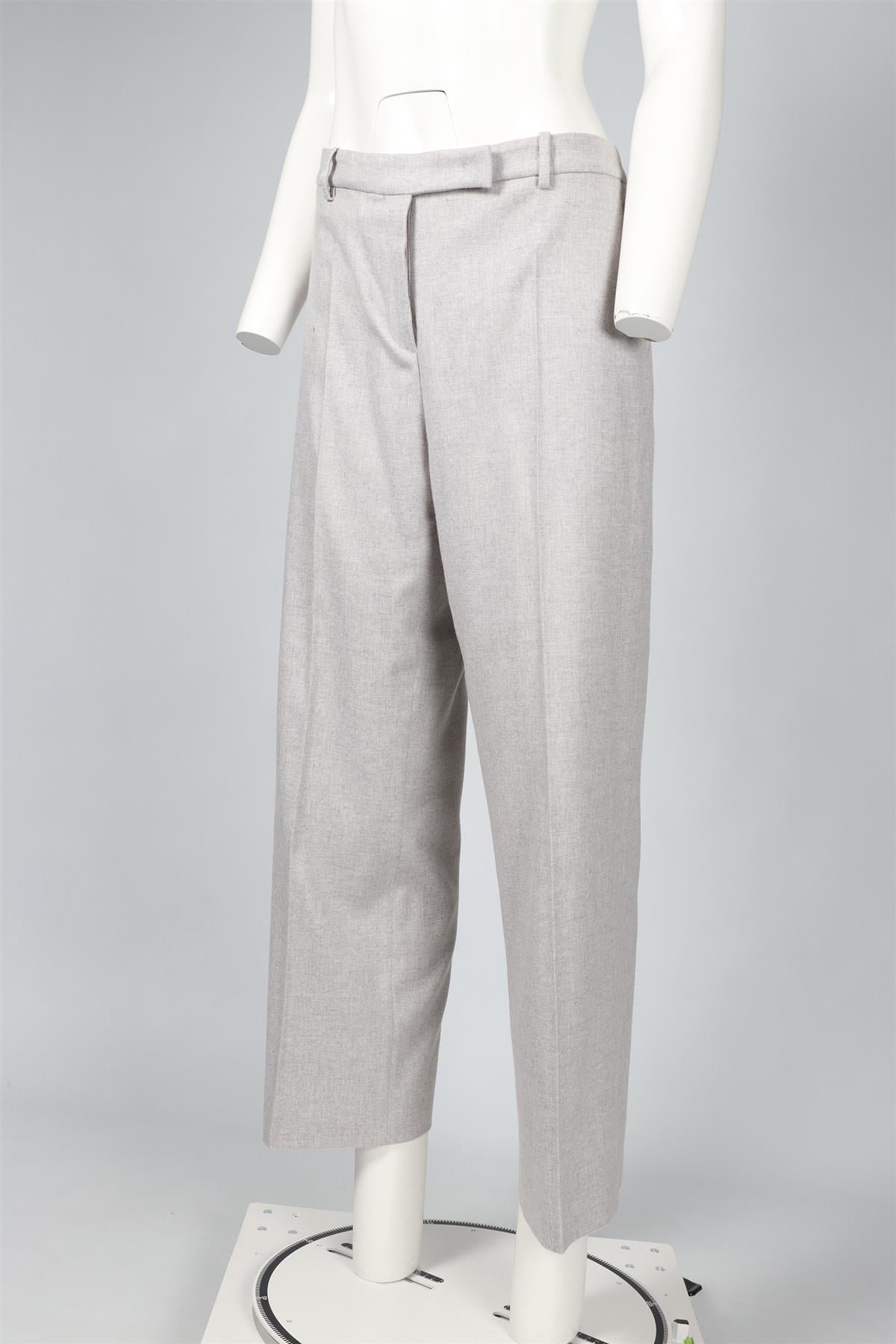 LORO PIANA GREY STRAIGHT LEG PANTS IT 46 UK 14