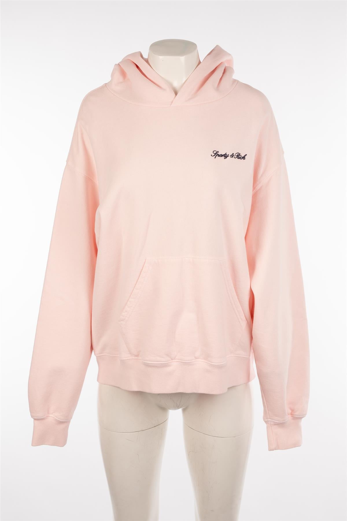 SPORTY & RICH PINK COTTON HOODIE MEDIUM