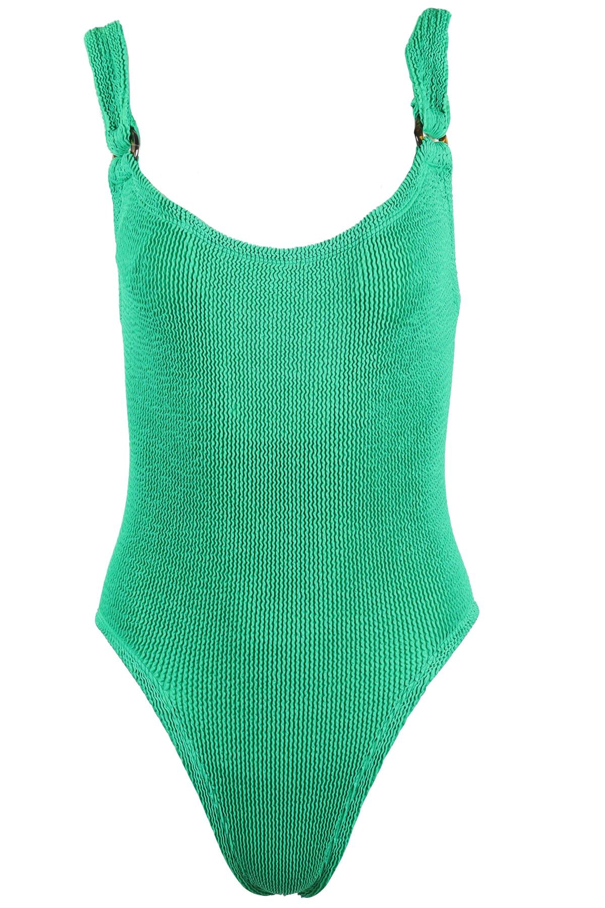HUNZA G GREEN SWIMSUIT ONE SIZE