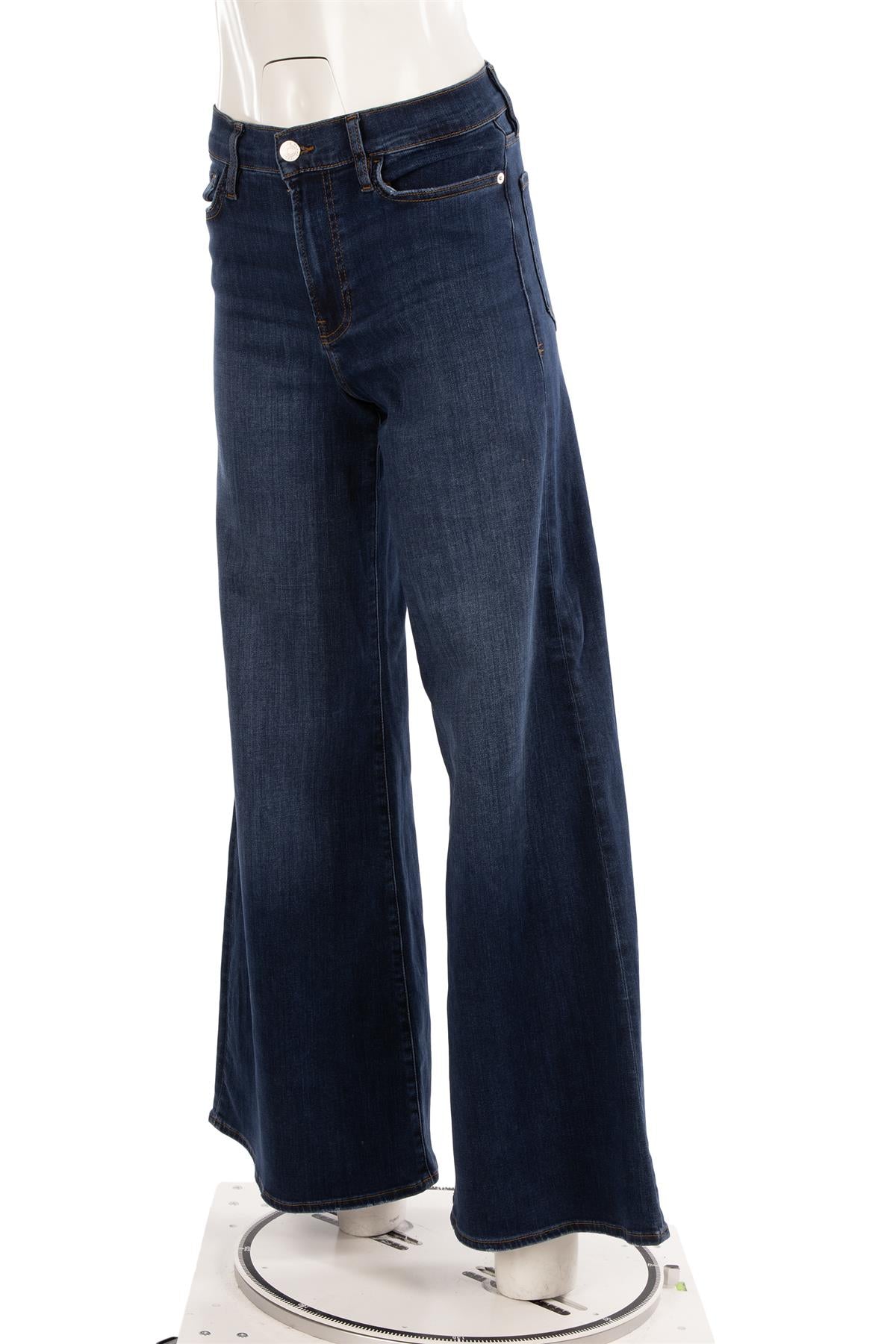FRAME BLUE HIGH RISE WIDE LEG JEANS W28 UK 10