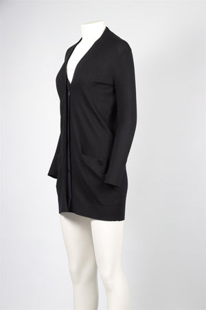 HERMÈS BLACK WOOL CARDIGAN FR 36 UK 8
