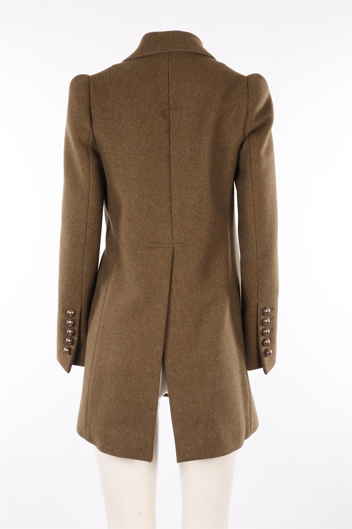 CHLOÉ GREEN WOOL COAT FR 36 UK 8