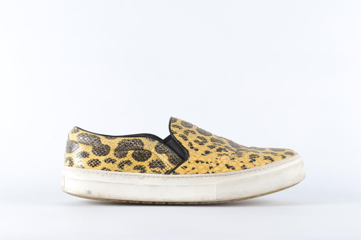 CELINE YELLOW LEATHER SLIP ON SNEAKERS EU 40 UK 7 US 10