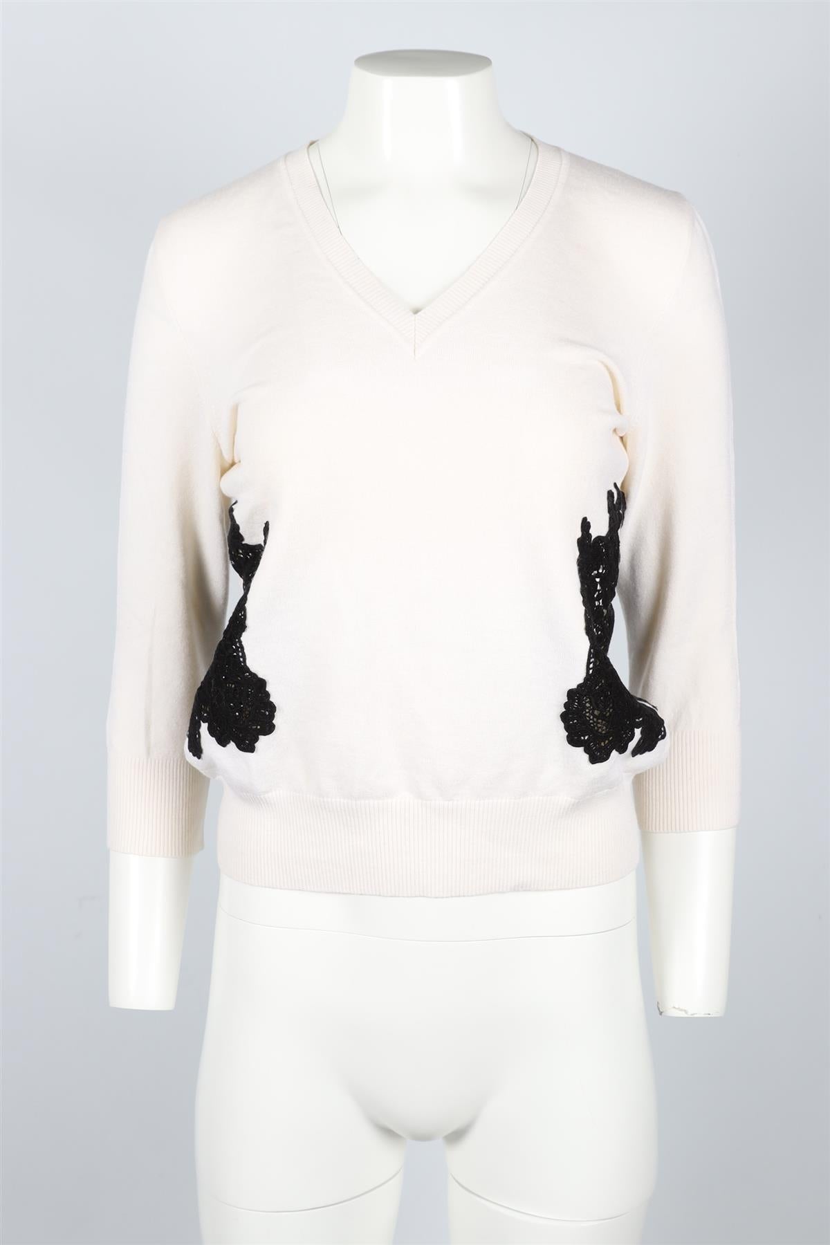 LA PERLA CREAM WOOL BLEND SWEATER IT 46 UK 14