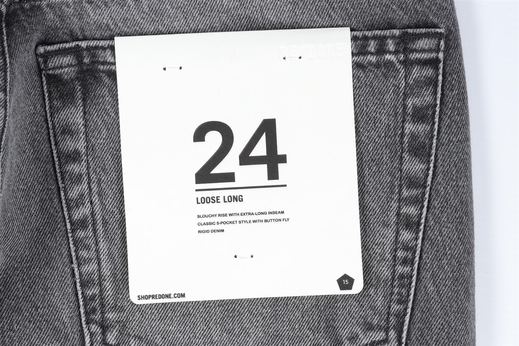 RE/DONE GREY HIGH RISE WIDE LEG JEANS W24 UK 6