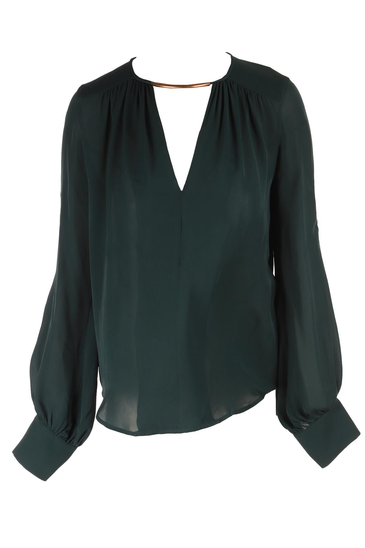 GREEN SILK TOP
