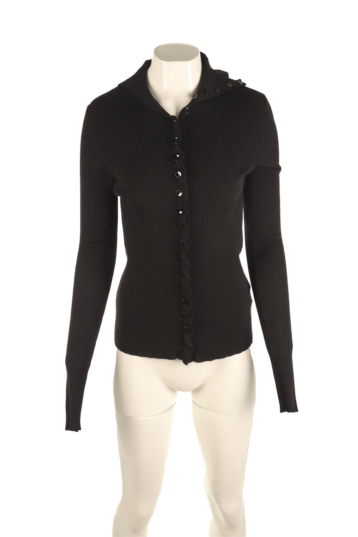 PROENZA SCHOULER BLACK WOOL CARDIGAN LARGE