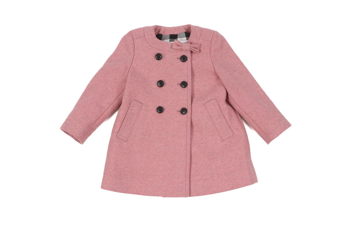 BURBERRY PINK BABY GIRLS COAT 12 MONTHS
