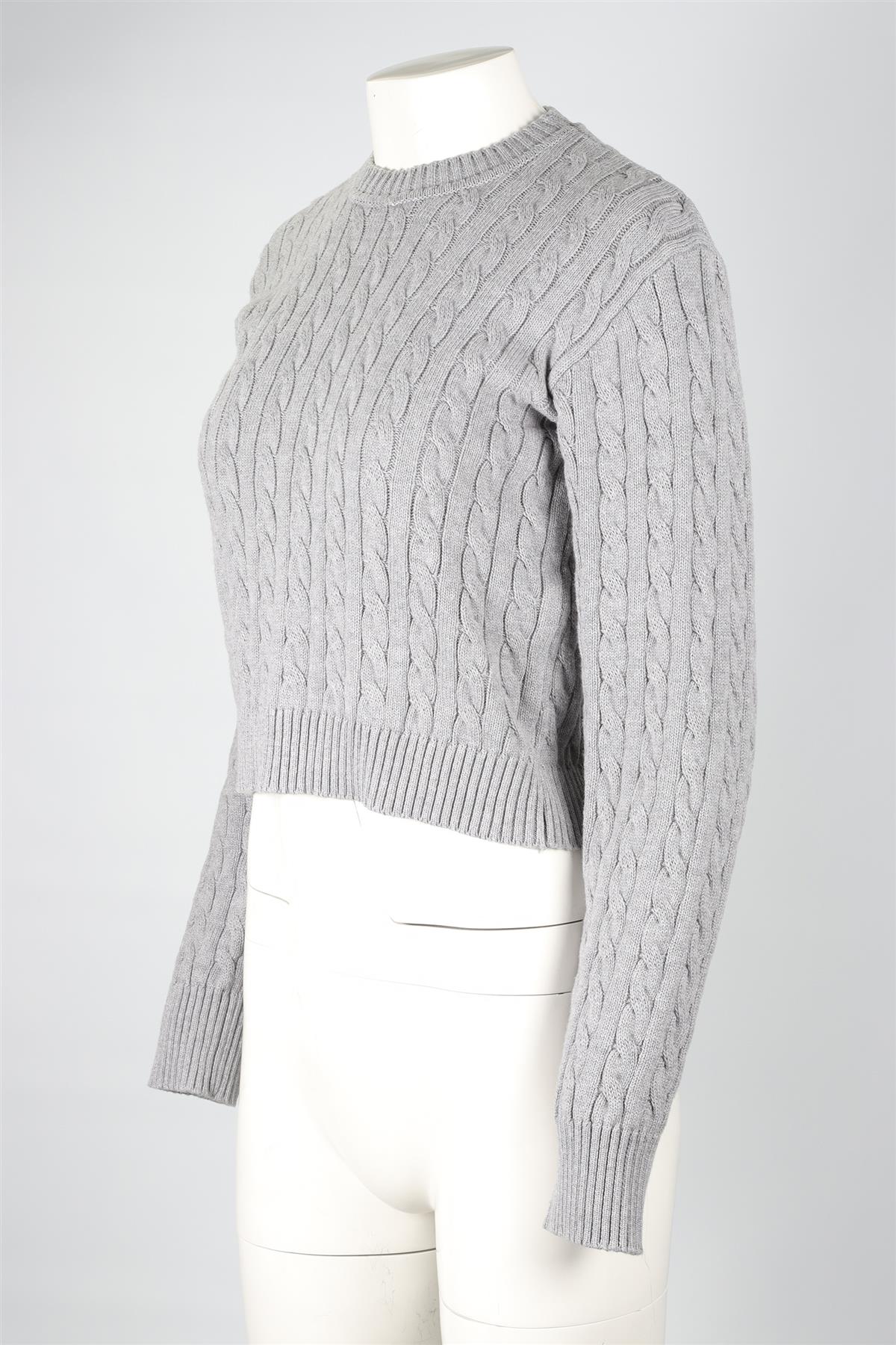 FRANKIES BIKINIS GREY COTTON SWEATER XSMALL