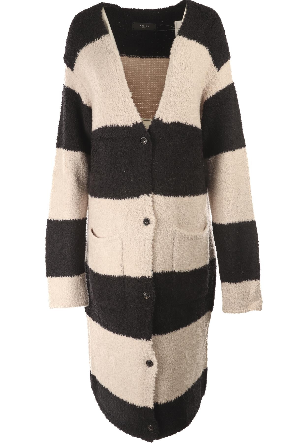 AMIRI BLACK WOOL CARDIGAN LARGE