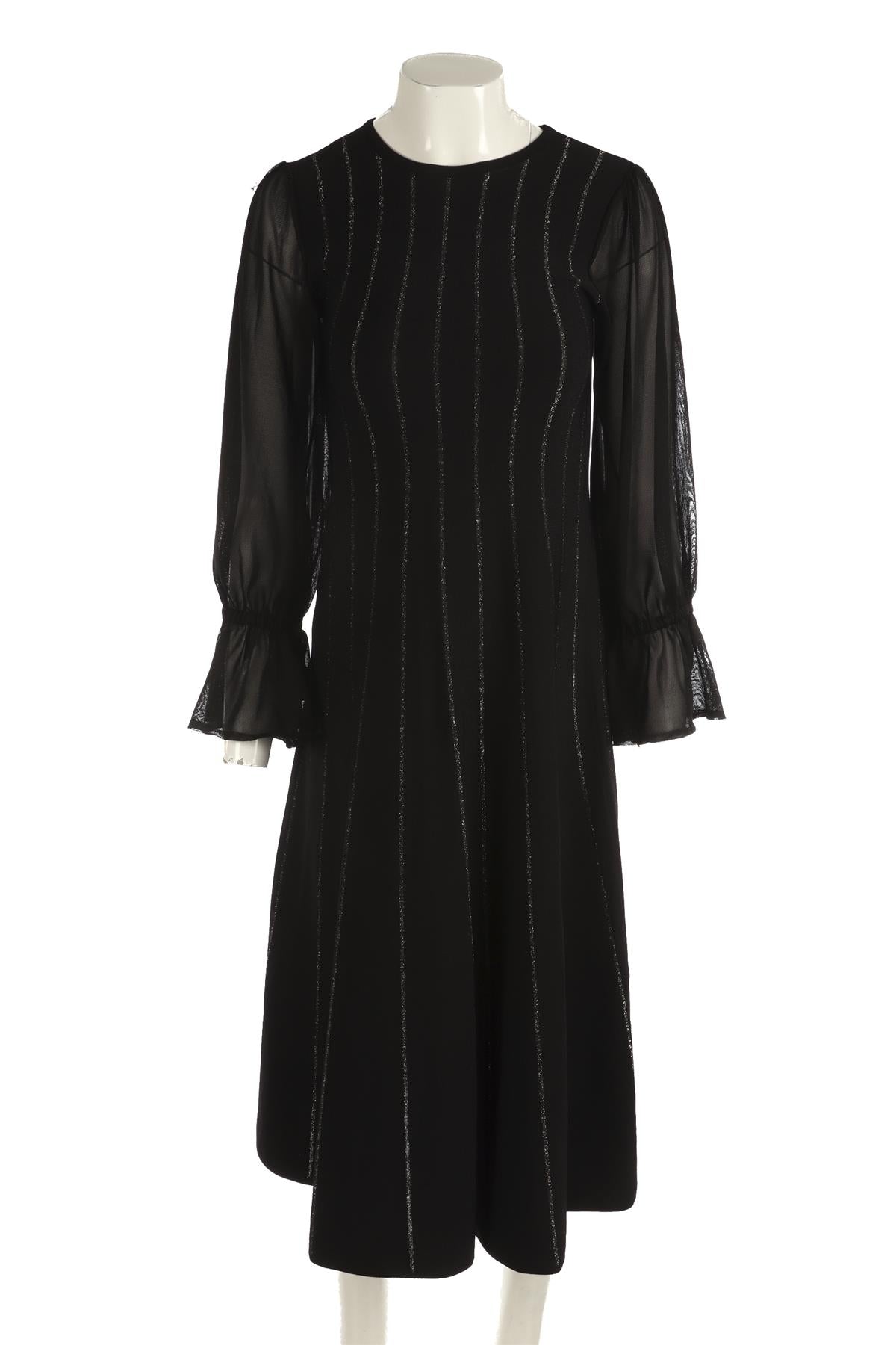 ROKSANDA BLACK KNIT MIDI DRESS SMALL