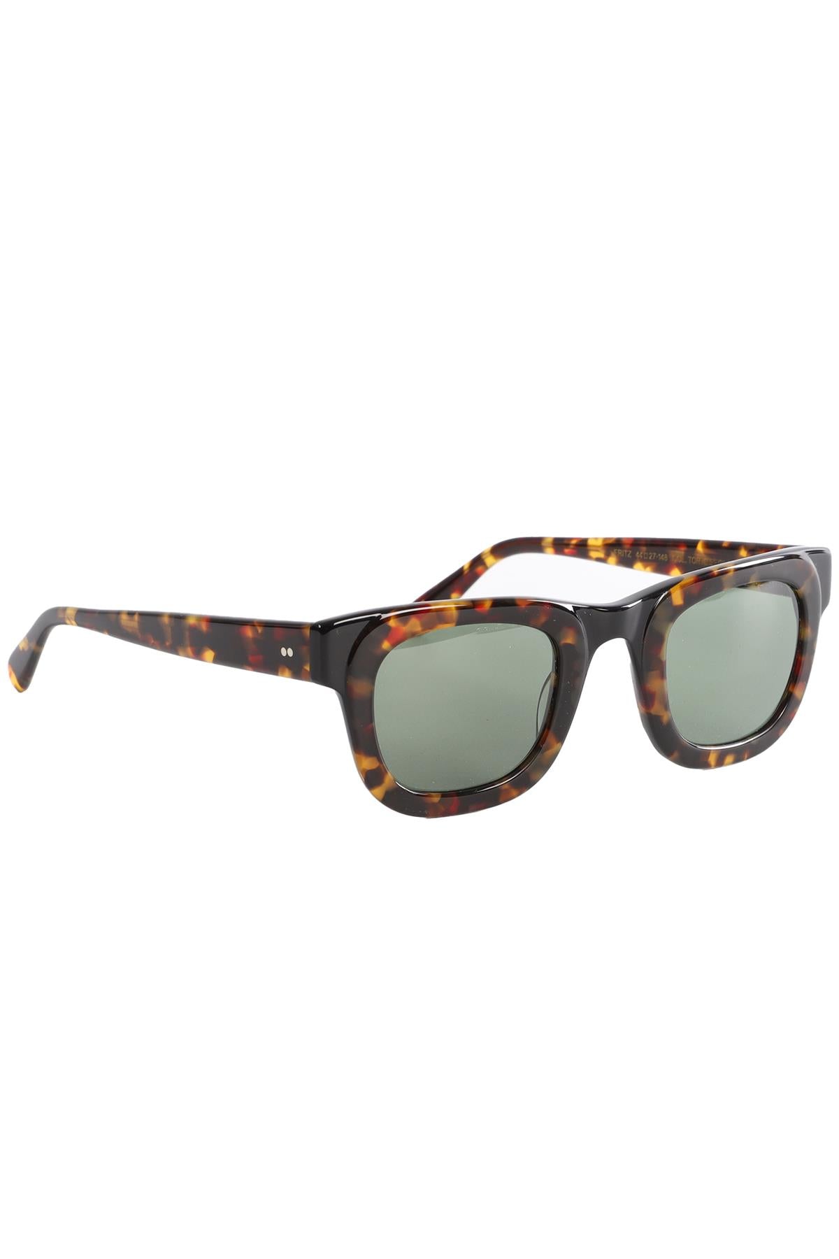 MOSCOT BROWN SQUARE FRAME ACETATE SUNGLASSES