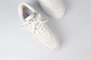 CELINE WHITE BLOCK LEATHER PLATFORM SNEAKERS EU 40 UK 7 US 10