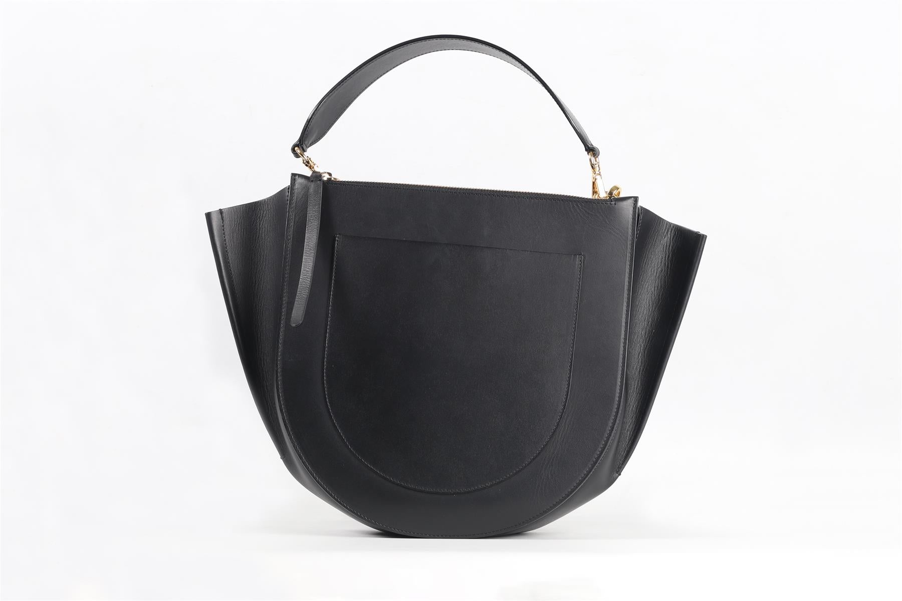 WANDLER BLACK HORTENSIA MEDIUM LEATHER SHOULDER BAG