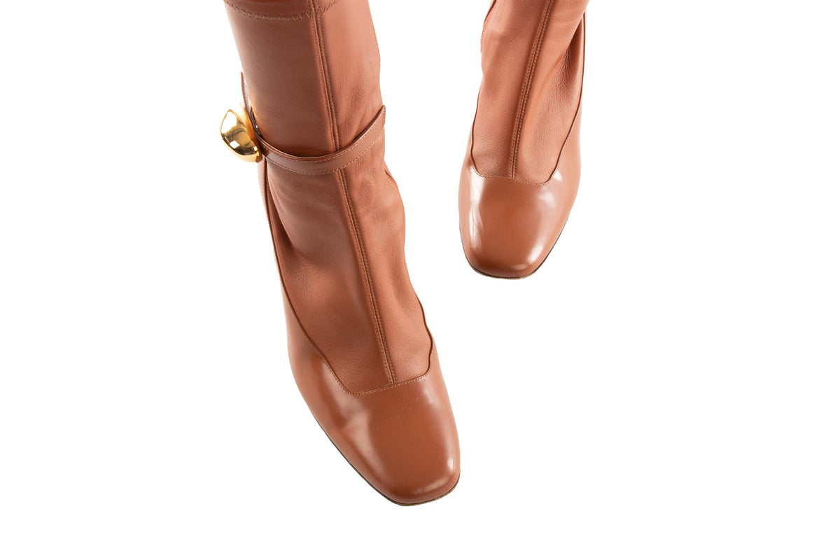 ZIMMERMANN BROWN LEATHER ANKLE BOOTS EU 39